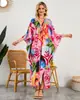 Cubierta de playa holgada transfronteriza europea y americana con cuello en V fijo, tejida a mano, vestido de vacaciones, camisa protectora solar para bikini