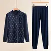Ropa de Otoño y Pantalones para Mujeres de Mediana Edad y Mayores Cárdigan de Algodón Holgado Talla Grande Ropa Interior Térmica Básica para Papá Traje para Hombre para Mamá