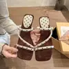 Pantuflas Chuyuji de lunares estilo francés con tacón grueso para mujer, para uso exterior en verano, nuevo modelo 2026, sandalias de cuña cómodas, elegantes y con estilo