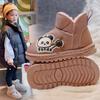 Zapatos de Algodón Lindos de Panda para Niños 2024 Invierno Nuevos Botas de Nieve Cálidas Grandes de Algodón para Niñas Botas Bajas Cortas para Niños