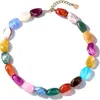 Collar Popular Transfronterizo Europeo y Americano de Resina de Colores Estilo Dopamina Cadena para Clavícula de Moda Collar Versátil de Gama Alta
