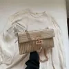 Bolso de Paja Tejida para Vacaciones en la Playa Primavera y Verano para Mujer 2026 Nuevo Estilo Bolso de Hombro Tejido a Mano Bolso Cruzado con Cadena