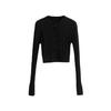 Suéter Curto com Recorte na Cintura Outwear Spice Girl de Nicho Feminino Europeu e Americano Vintage Academia Tricô Torcido Manga Longa Cardigan Top