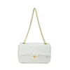 Bolsas Bolso de Hombro Acolchado Bordado Clásico, Bolso Cuadrado Pequeño de Moda y Versátil, Bolso Cruzado Pequeño con Cadena Estilo Chanel para Mujer