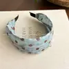 Diadema Retro Estilo Coreano de Lunares Azules Ancha para Mujer Nuevo Estilo 2026 Diadema para Adelgazar la Cara y Presionar el Cabello Accesorios para el Cabello de Alta Gama