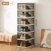 Zapatero Integrado sin Instalación, Zapatero de Plástico Transparente Moderno Minimalista, Plegable y Ahorrador de Espacio
