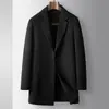 Abrigo de Hombre 2026 Otoño e Invierno Gabardina 100% Lana para Jóvenes y de Mediana Edad, Lujo Negocios Lana de Doble Cara Casual Chaqueta Cálida