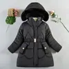 Abrigo Grueso de Invierno para Niñas, Chaqueta de Algodón de Longitud Media, Ropa Elegante de Algodón Forrada de Borrego para Niñas, Chaqueta para Niñas