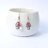 Pendientes de Mujer de Nuevo Estilo Transfronterizos Ganchos Dorados para Oreja Flor Real Árbol Hechos a Mano Pendientes de Narciso Flor de Cerezo
