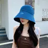 Sombrero de Pescador de Mezclilla Vieja con Letras Japonesas, Cabeza Grande Plegable, Sombrero de Ala Ancha de Moda Pequeño para Mujer, Primavera y Verano