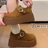 Zapatos Birkenstock de Piel de Vaca de Cobertura Total con Suelas Gruesas para Aumentar la Altura, Adecuados para Mujeres Bajitas, Zapatos Casuales, Zapatos de Plataforma, Mocasines