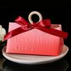 Nueva boda caja de dulces de boda rojo rosa fresco pequeño de alta calidad bolsa de dulces de boda textura simple caja de dulces portátil