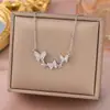 Celebridade da Internet Super Fada Exquisito Micro-Incustado Diamante Borboleta Colar Feminino Tendência Luxo Leve Alto Padrão Estilo Gentil Nova Corrente de Clavícula