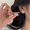 Pendientes de Cubo de Azúcar de Plata de Ley S925 para Mujer, Lujo Accesible Diseño de Nicho, Gama Alta, Pendientes Nuevos Versátiles, Estilo Ins para Novias
