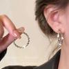 Nuevo estilo chino dulce cool ~ aretes minimalistas ins de plata rota aretes de estilo frío de alta gama aretes de nicho versátiles exquisitos