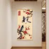Dinheiro Traz Boas NotíciasNova Pintura de Parede Estilo Chinês Sala de Estar Fundo do Sofá Pinceladas Finas Pássaro Pássaro Flor de Ameixa Rolo Pintura Decorativa K2