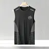 Chaleco Transpirable de Manga Corta de Seda Helada de Marca de Moda para Hombre, Camiseta Delgada Holgada de Talla Grande para Hombre de Verano