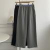Pantalones de Cintura de Color Contrastante de Air Layer Gris Nuevo Traje de Cintura Elástica Pantalones de Chándal Pierna Recta Ancha Adelgazantes Pantalones Banana Altos