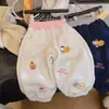 Pantalones jogger nuevos para niñas con forro de felpa, estampado de dibujos animados moderno, pantalones largos casuales y cómodos, pantalones de felpa para bebé para otoño e invierno