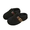 Zapatos Birkenstock Peludos de Suela Gruesa para Mujer, Calzado para Exteriores, Nuevo Estilo 2026, Invierno, Con Terciopelo, Cálidos, Que Aumentan la Altura, Punta Cerrada, Media Pantufla, Zapatos de Algodón para Persona Perezosa