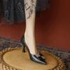 Punta Fina Talla Pequeña 31 32 33 Tacones Altos para Mujer 2023 Nuevo Versátil Retro Punta Cuadrada Poco Profunda Tacón Fino Hebilla Cuadrada Zapatos de Salón