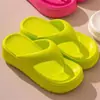 Comercio Electrónico Comercio Exterior Transfronterizo Color Sólido de Tacón Alto con Suela Gruesa Chanclas para Mujer Ropa para el Hogar de Moda Sandalias y Pantuflas Suaves para Pisar Heces