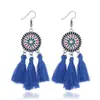 Pendientes Bohemios Retro con Borlas Largas para Mujer de Aleación con Goteo de Aceite Geométricos Hechos a Mano Estilo Étnico Joyería de Oreja Exagerada