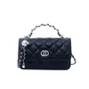 Bolso de cadena con cierre de estilo coreano para mujer, nuevo y moderno bolso de hombro acolchado, versátil y elegante para ir al trabajo, bolso pequeño cuadrado cruzado