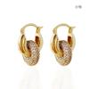 Aretes Versátiles Retro Europeos y Americanos con Incrustaciones de Diamantes, Aros Dobles, Desmontables, Multipropósito, Aretes Elegantes, Creativos y Exquisitos