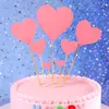 Paquete de 10 bolas de pelo para decorar tartas de cumpleaños, nubes, luna roja enchufable, nubes blancas, adornos de arcoíris para tartas, banderas.