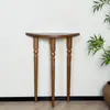 Mesa de Entrada de Madera Maciza Estilo Francés, Mesa de Exhibición Semicircular para Pasillo, Mesa Estrecha de Pared para Sala de Estar, Consola de Entrada, Armario de Entrada para Vestíbulo