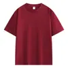 Camiseta holgada de manga corta de algodón peinado puro de 230 g para hombre, con hombros descubiertos, color blanco puro, estilo americano, de manga corta pesada.