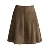 Falda de gamuza de línea A de moda para mujer, nueva colección otoño/invierno 2026, de cintura alta, estilizada, corta, a la moda y juvenil