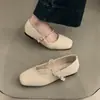 Zapatos planos de punta cuadrada estilo hada, zapatos de mujer, nueva colección primavera/otoño 2024, suela suave, zapatos Mary Jane de punta baja