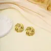 Pendientes de botón de estrella con textura metálica distintiva de estilo genial, Lujo ligero, Sentido de alta gama, Pendientes de acero inoxidable, Pendientes elegantes y exquisitos para mujer