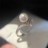 Anillo de Plata Esterlina con Perla de Agua Dulce Zhuji Zhizhen para todo el cuerpo 6~7mm Luz Fuerte Ligeramente Imperfecto Anillo de Perla de Bulbo Pequeño