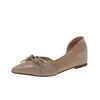 Sapatilhas Apontadas com Laço Estilo Doce Feminino 2026 Verão Aumento Oculto Baixo Corte Sapatos Mary Jane Estilo Gentil Sapatos de Temperamento