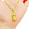 Collar de cadena para clavícula de latón chapado en oro de alta gama, con colgante de diamante incrustado, de fortuna valiente, estilo antiguo, venta al por mayor