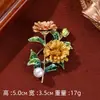 Broche de Folha de Planta Retrô Europeu e Americano Estilo Palácio Literário Clássico de Alta Qualidade Pin para Casaco Acessórios Femininos Flor Corsage