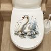 Comércio exterior pintado cisne nobre banheiro vaso sanitário adesivos de vaso sanitário embelezar adesivos decorativos atacado autoadesivo