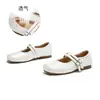 Sapatos Mary Jane de couro genuíno com bico quadrado para mulheres, novo estilo outono 2026, sapatos de salto único franceses prateados elegantes de fada, calçados femininos de alta qualidade