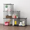 Sala de Estar Hogar Malla de Hierro Ensamblaje Estante de Malla de Hierro Venta Directa de Fábrica Juego Completo de Gabinete de Almacenamiento Estante para Flores Estantería Malla de Hierro