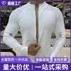 Nova camisa de ciclismo de manga comprida, versátil e estilosa, para homens, com corte justo, gola alta e fecho de zíper, adequada para corrida e treino.