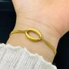 Anel de camada dupla não desbota pulseira de design de nicho francês nova moda retrô feminina joia de mão atacado