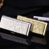 Estuche Metálico Doble para Cigarrillos Serie Patrón Floral, Portátil, a Prueba de Humedad, Resistente a la Presión, Capacidad para 14 Cigarrillos Slim, Accesorio de Fumar Creativo Personalizado