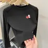 Roupa térmica forrada com fleece para meninas para outono e inverno, camiseta estilosa de manga comprida escovada para crianças, top da moda para meninas pequenas