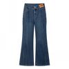 Calça Jeans Dupla Face Micro-Flare Feminina Plus Size Meninas Gordas Cintura Alta Magra Silhueta Pera Calça Flare Elástica Pequena