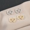 Agulha de Prata S925 Brincos Distintivos Coreanos Dongdaemun Femininos Nicho Senso de Design Brincos de Laço Brincos Distintivos de Celebridade da Internet