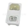 Enchufe de Corriente AC AC-1 DB-14 Tres en Uno con Agujero para Interruptor Tipo con Fusible Todo Blanco