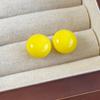 Aretes Diarios para Ir al Trabajo Combinables Aretes Simples de Resina de Color Sólido con Bola Ovalada Pequeños Aretes de Frijol con Sentido de la Moda Aretes Pequeños